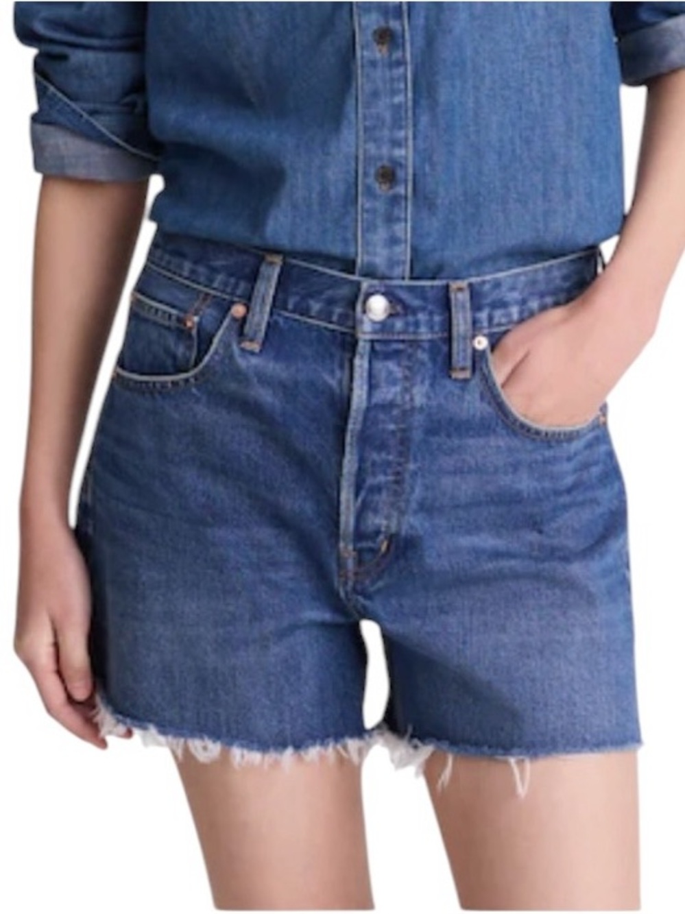 Madewell Women's The Essex Baggy Short Rigid Denim Casual Boho Festival Size 29